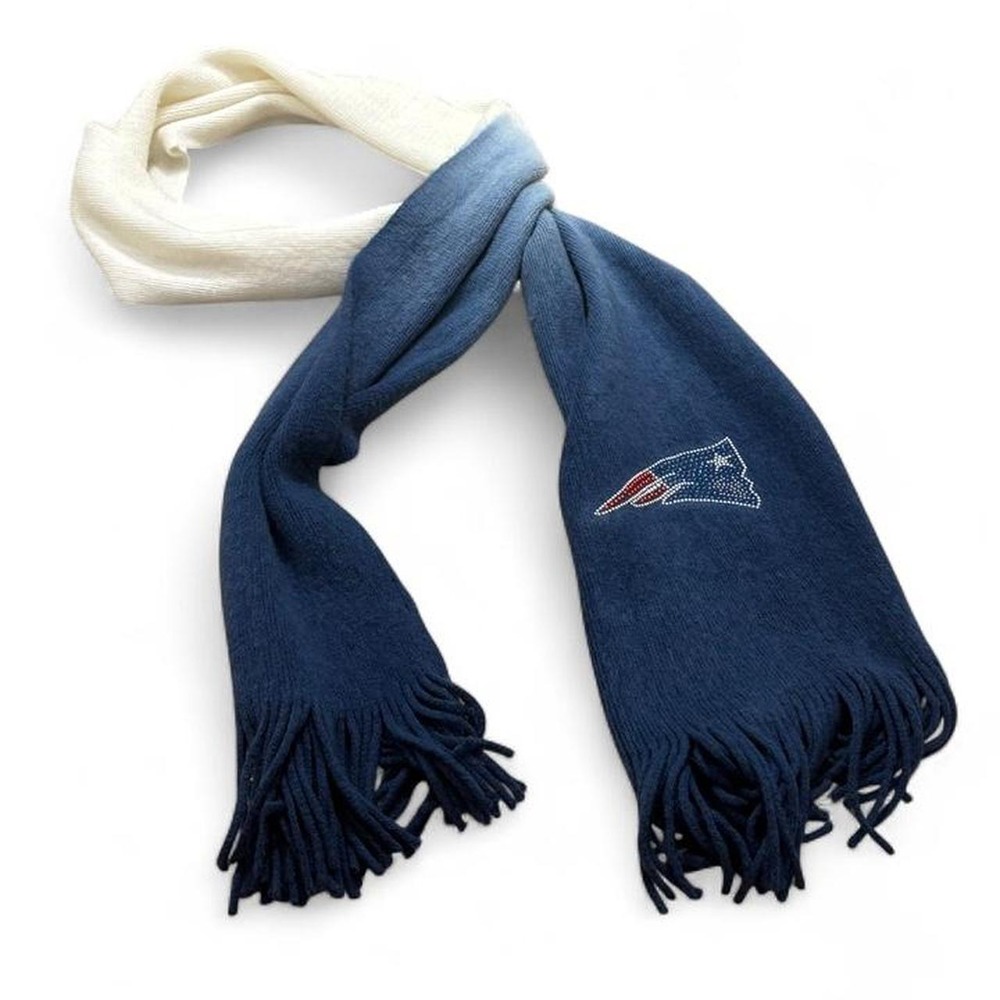 New England Patriots Scarf Dip Dye Cozy Game day Blockette NFL Sport 76x11